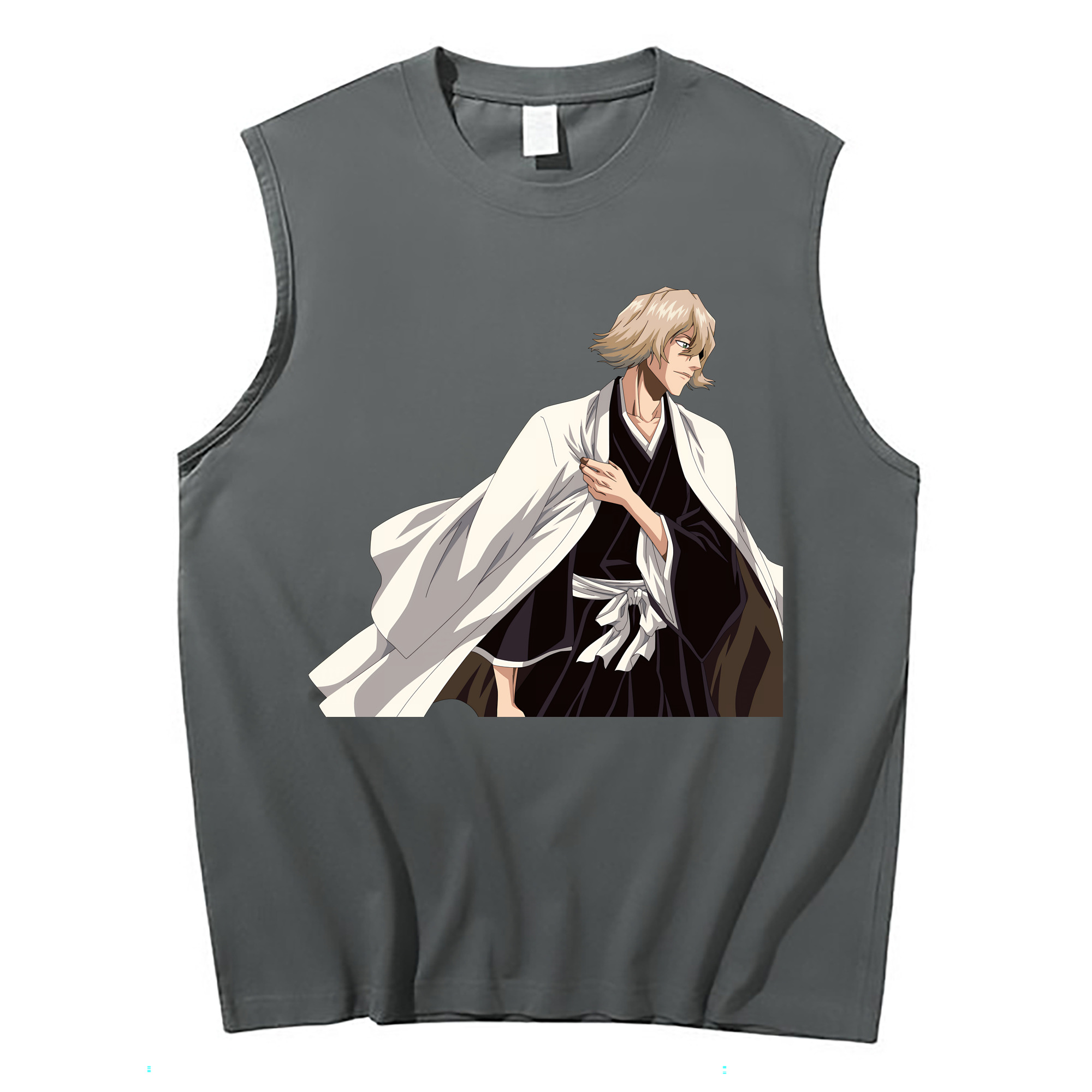 （画像用） "ブリーチ 浦原 喜助（うらはら きすけ） BLEACH Urahara Kisuke " コットン100％タンクトップ（フロントプリント）